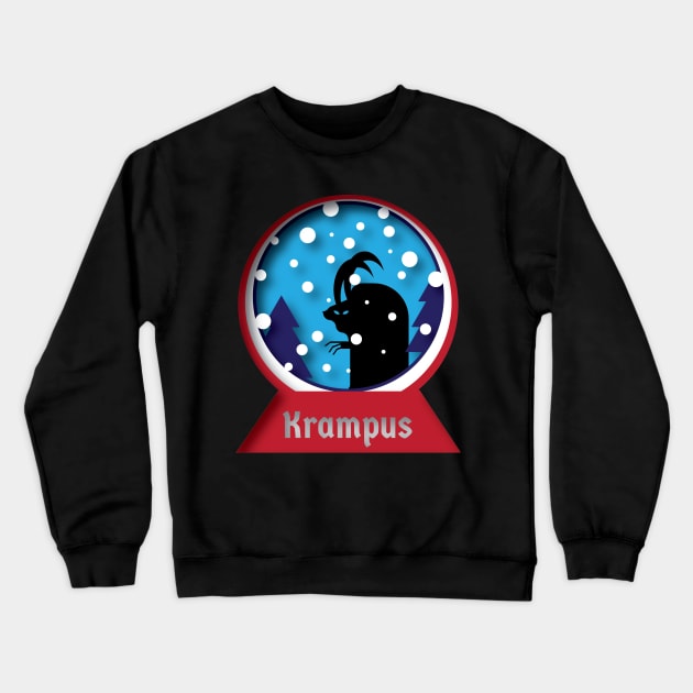 Krampus Snowglobe Crewneck Sweatshirt by tesiamarieart